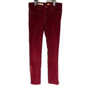 Pilcro Anthropologie Corduroy Burgundy Skinny Zip‎ Ankle Pants Women's Size 29